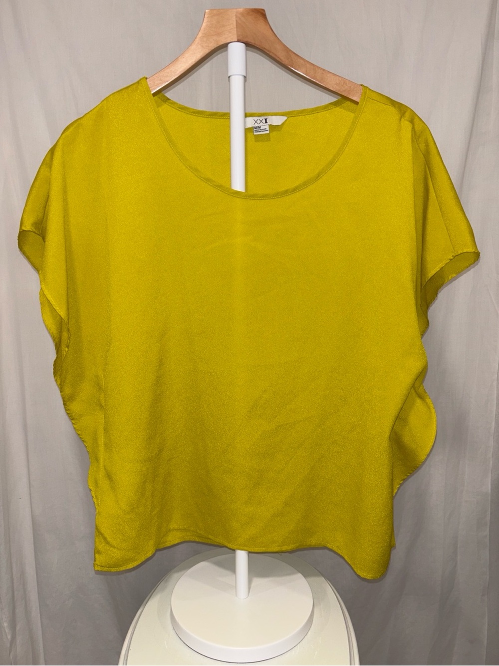 Forever 21 Mustard Yellow Short Sleeve Boxy Top